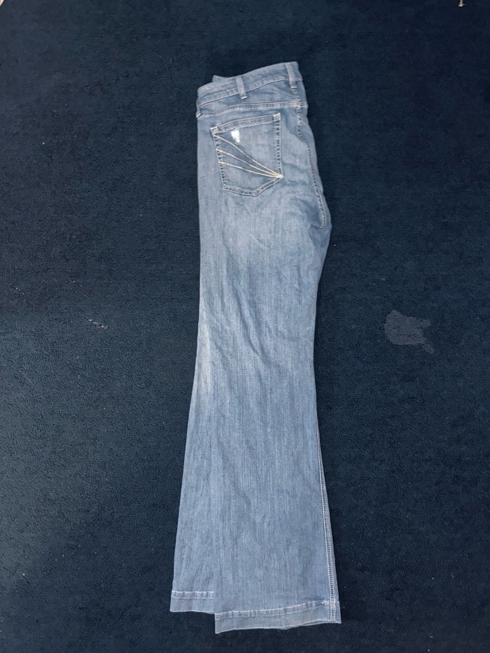 Ariat Light Blue Wide-Leg Jeans with Subtle Pocket Stitching